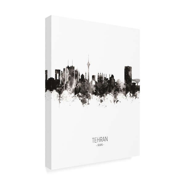 Michael Tompsett 'Tehran Iran Skyline Portrait II' Canvas Art,24x32